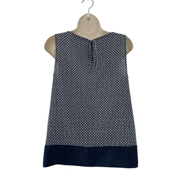 Ann Taylor Loft Women's Sz XS Black White Geo Print Scoop Neck Tank Top - Picture 3 of 9